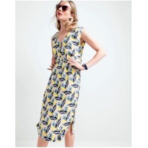 J Crew yellow floral silk Spring meadow sleeveless midi dress 8